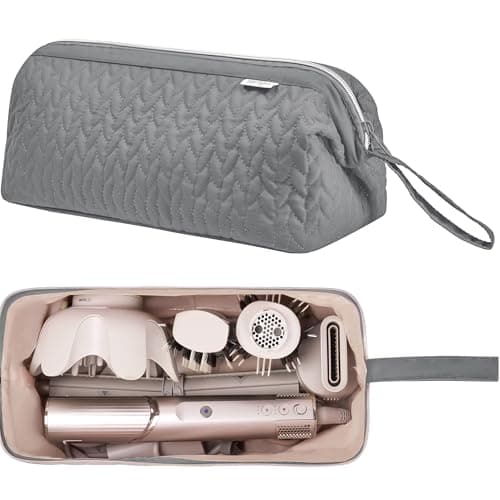 KarSyon Shark Flex Style Case for Dyson Airwrap Hair Dryer Brush Revlon Hair Tools Travel Bag Carrying Case Flat Curling Iron Organizer (Grey) - Thumbnail 2