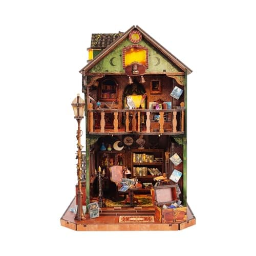Soothee DIY Book Nook Kit | Miniature House Kit with LED Lights | 3D Wooden Puzzles for Adults & Teens | Creative Model Building Kit | Unique Bookshelf Decor & Gift for Craft Lovers | Owl Library