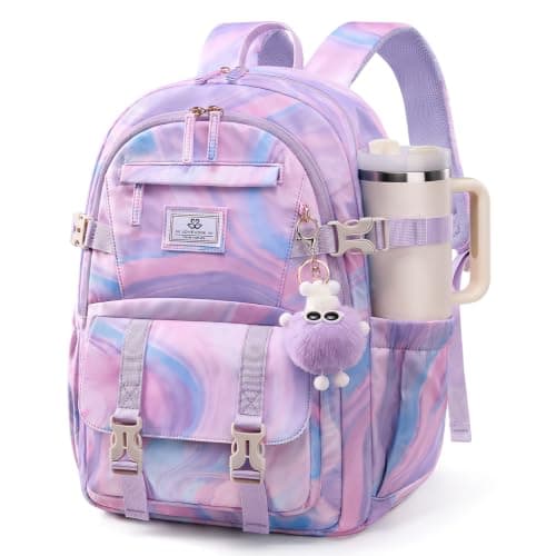 LOVEVOOK School Backpack for Teen Girls, Bookbag for 8-16 Student, Middle High College Back to School Cute Kids Backpack, 15.6 Inch, Pastel Tie-Dye