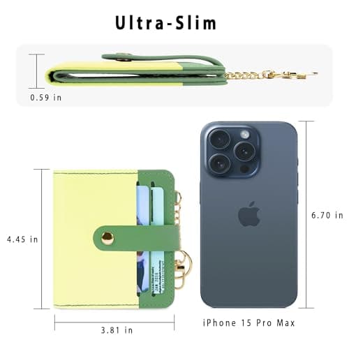 Airkit Small Wallets Woman RFID Blocking Leather Credit Card Holder - with ID Window - Card Wallets for Women - with Zipper Coin Purse - Keychain Wallet - Thumbnail 5