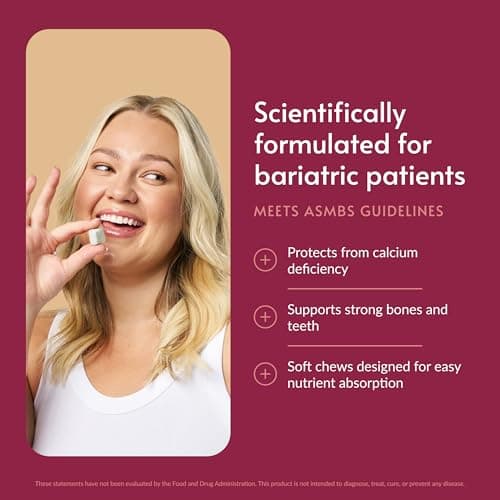 Bariatric Advantage Calcium Citrate Chewy Bites 500 mg - Highly Absorbable & Digestible - Vitamin D3 - Easily Chewable Calcium Supplement - Coconut Flavor - 90 Count - Thumbnail 2
