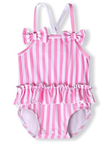 Eayouko Baby Swimsuit Girl Toddler Bathing Suit One Piece Stripe Newborn Infant Swimwear Summer Beach - Image 1