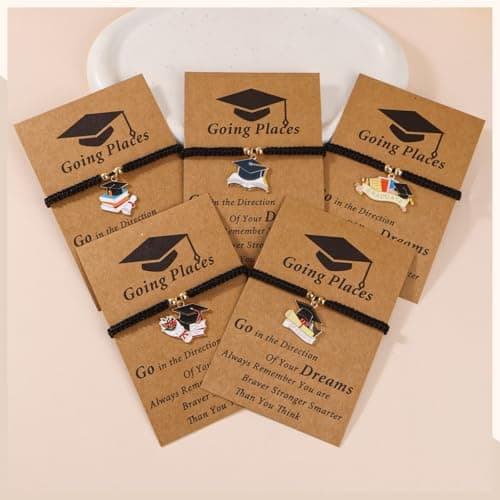 Class of 2026 Graduation Gifts Bulk for Him Her, Atarvana Inspirational Graduates Present Set with 5pcs Bracelet and 5pcs Bookmark Motivational Gift - Thumbnail 3