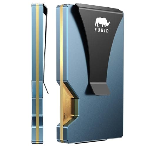 furid Minimalist Card Wallet for Men Slim: Rfid Metal Wallet with Money Clip Credit Card Holder - Gift for Man Husband at Brithday Stocking Stuffers