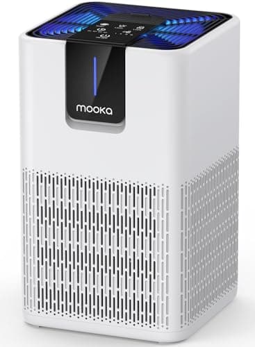 Air Purifiers for Home Large Room 1250 Ft²,MOOKA H13 HEPA Air Purifier for Pets Dust Odor Smoke,Aromatherapy Function,Air Cleaner with 15dB Quiet Sleep Mode for Bedroom Office Living Room,M05,White - Image 1