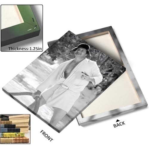 VYPEROCK Funny Framed Canvas Wall Art Bathroom Decor Black and White Comedy Cousin Eddie Movies Poster Oil Painting Modern Toilet Artwork for Living Room Dorm Wall Home Decoration, (20"x24") - Thumbnail 3