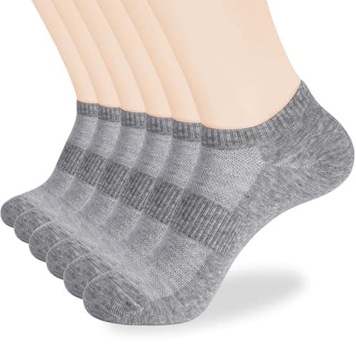 Corlap Women's Ankle Cotton Socks - No Show Low Cut Athletic Running Soft Thin White Socks 6 Pairs - Image 1