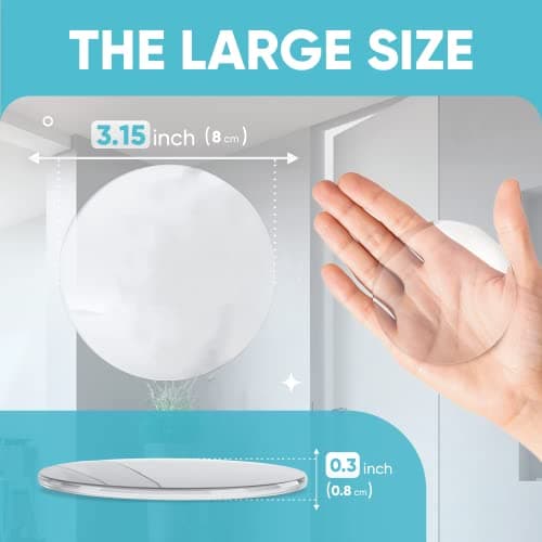 Strongest Home Wall & Door Handle Stopper 3.15" Set of 4 Pieces Clear Rubber Door Knob, Round Wall Shield Cushion, Quiet Wall Protector for Door Handle Guard Door Bumper - Self Adhesive - Thumbnail 2