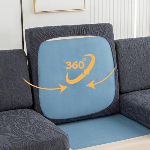 UWWGKK Stretch Couch Cover for Sectional Sofa - Multiple Patterns & Colors,Sofa Cover Design for L-Shaped Couches (1 Pcs for Large) - Thumbnail 3