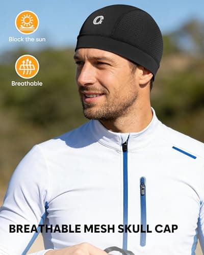 OCQOCQ 3 Pcs Cooling Breathable Mesh Skull Caps for Men Women Cycling Lightweight Quick-Dry Helmet Hard Hat Liner - Thumbnail 3