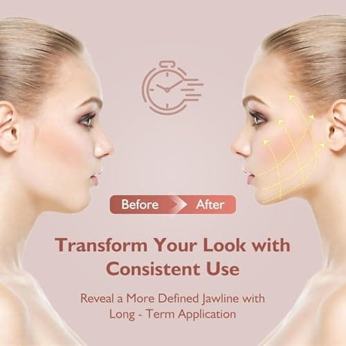 Jawline Shaper Chin Strap for Sleeping, Reusable V-Line Mask for Women Face Lifting Made w/Electric-Hot-Press Tech for Skin-Friendly & Breathable Cooling Fabric (Black, One Size) - Thumbnail 5