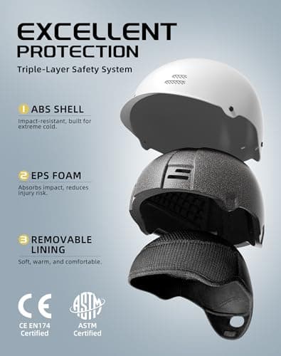 InnerKing Lightweight Ski Helmet for Men and Women with Action Camera Mount, 12-Vent ABS Snowboard Helmet with Impact-Resistant EPS Foam, Adjustable Fit, Protective Snow Sports Helmet- - Thumbnail 3