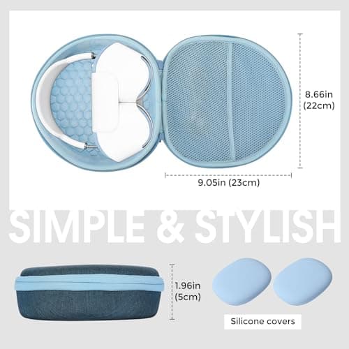 ProCase Hard Case for Apple AirPods Max & AirPods Max 2, Travel Protective Carrying Case with Silicone Ear Cushion Covers, Shockproof EVA Shell with Soft Lining & Accessory Pocket - Navy - Thumbnail 4