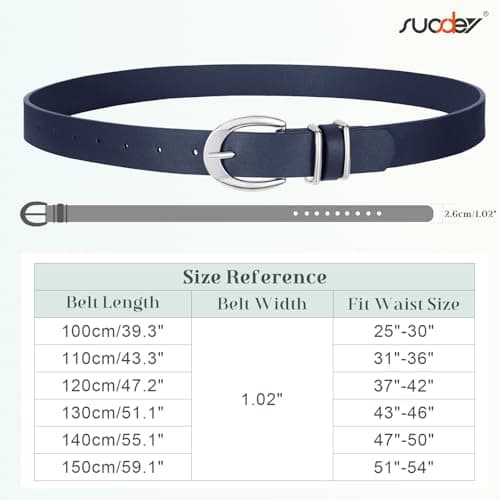 SUOSDEY Women Leather Belts for Jeans Pants Dresses Skinny Leather Belts with Gold Buckle - Thumbnail 6