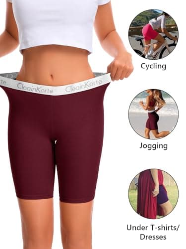 CleainKorte Womens Boy Shorts Underwear Cotton Anti Chafing Boxers Briefs High Waisted Boyshorts Panties Strech 3 Pack Multicolor M - Thumbnail 4
