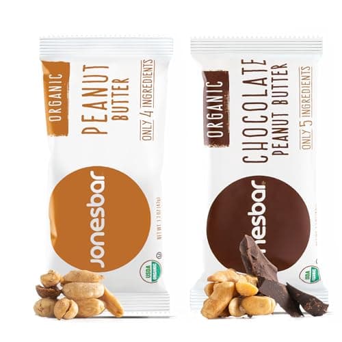 JONESBAR Organic Plant Based Protein Bars | Peanut Lovers Pack | Fruit & Nut Bar, Kosher, Gluten Free, Breakfast Bars, School Snacks, Vegan Snack & Healthy Snacks for Adults and Kids (12 Bars)