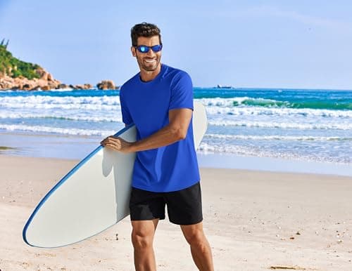 PINSPARK Moisture Wicking T Shirts for Men Multipack Active Gym Workout Tshirts Quick Dry Plain Undershirts Crewneck Tees - Thumbnail 6