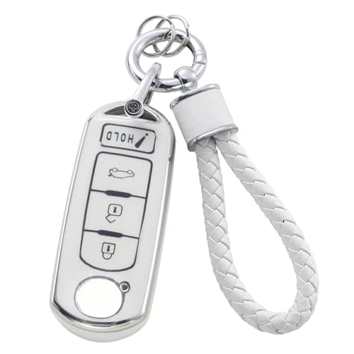 YO&YOYE Mazda Key Fob Cover with Keychain, Soft TPU Case Protection Shell Fit for Mazda 3 6 8 Miata MX-5 CX-5 CX-9 Smart Remote