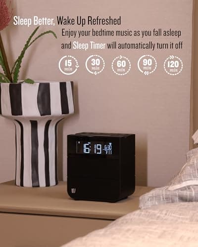 Soundfreaq Sound Rise II, SFQ-16: Bedside Alarm Clock Radio & Bluetooth Speaker, with Large Display Screen, FM Radio, Fast USB Charging, and Nature Sound - Thumbnail 4