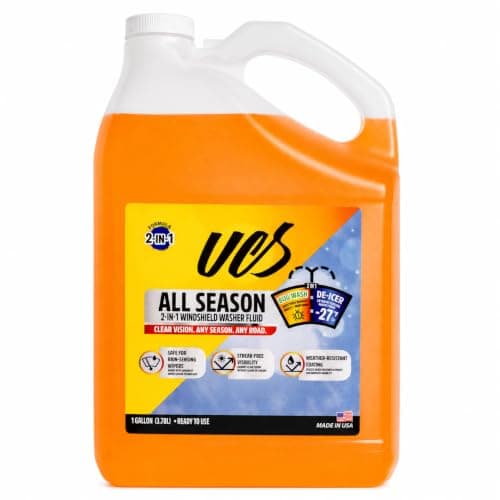 UCS Windshield Washer Fluid All Season -27°F, Freeze Protection, Water Repellent & Bug Remover, Streak-Free, 1 Gallon (128 fl oz) - Image 1