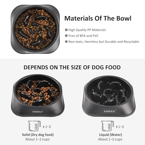 YINEYA Slow Feeder Dog Bowls, Pet Supplies that Slow Down Eating, Pet Food Bowls, Maze Dog Puzzle Feeder for Medium Breed - Thumbnail 6