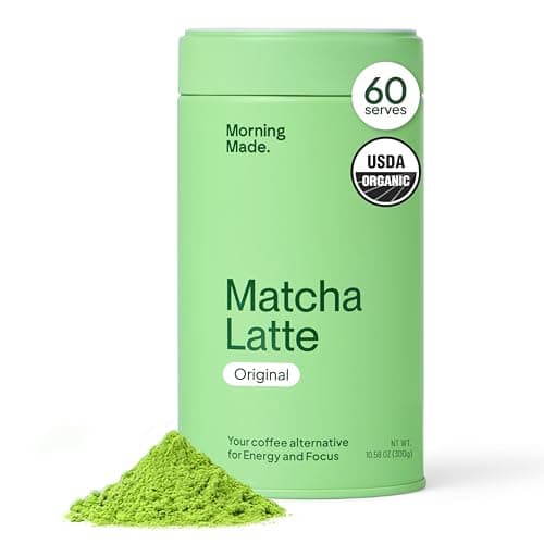 Morning Made 10.6 oz Original Ceremonial Grade Matcha Powder - 60 Servings, Sweetened, USDA Organic - Premium Japanese Green Tea in Resealable Tin - Rich in Antioxidants and Energy Boosting - Image 1