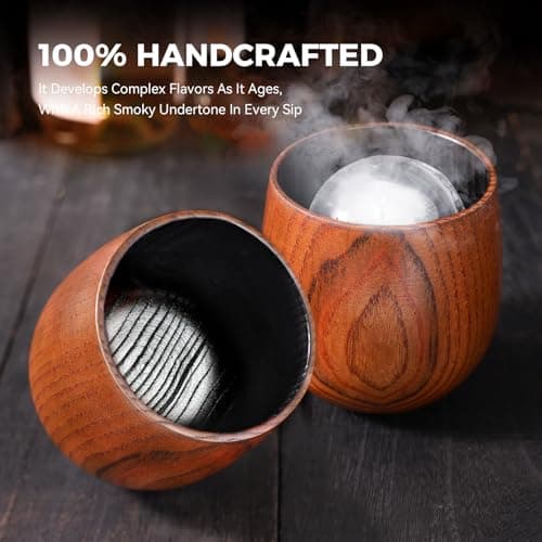 WALNDUX Upgraded Charred Whiskey Glasses Sets, Bourbon Drinking Glass, Bourbon Gifts for Men, Finished Wooden Old Fashioned Glass, Great Whiskey Gifts for Men, Dad, Or Brother (1 Pack) - Thumbnail 3