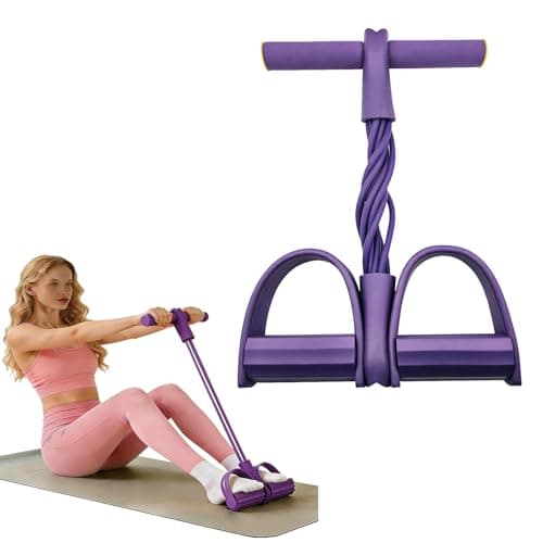 Pedal Resistance Band with Handles, 8-Tube Foot Exercise Band for Home Workout, Full Body Fitness Pull Rope for Abs, Arms, Legs, Non-Slip Foam Grips - Image 1