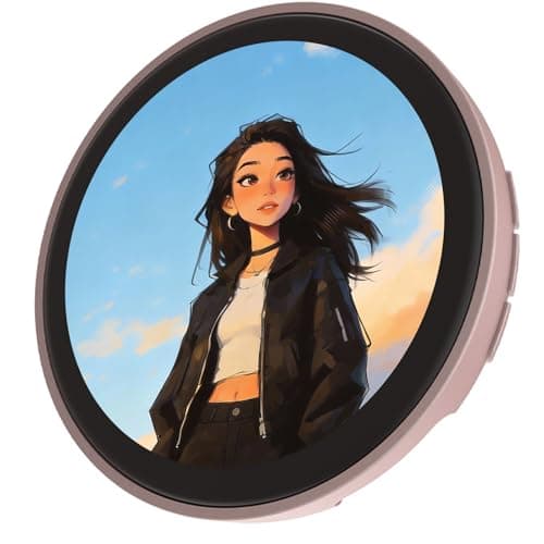 1.8'' Digital Pin Electronic Badge with IPS Touch Screen,Wearable Electronic Pin for Daily Outfits, Concert Support & Anime Conventions (pink)