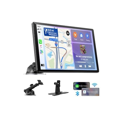 LAMTTO 11" Wireless CarPlay Screen with in-Cell Display - Dual-Band WiFi, OTA Updates & Mirror Link for iPhone & Android, A Thoughtful Gift for Family & New Drivers - Image 1