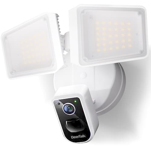 DeerTalk Security Floodlight Camera Outdoor - Flood Lights Camera Wired Motion Lights 2-Way Audio 2K and 150dB Siren 4230 lm 2.4G&5G WiFi Alexa-Compatible 3000-5000K 24/7 Recording for Home Security - Image 1