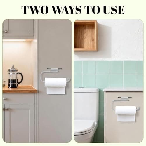 Cabinet Door Paper Towel Holder-Camper Paper Towel Holder-Paper Towel Rack Under Sink-Bathroom, Kitchen, Laundry Room, Tissue Storage（1pcs-12.4 in） - Thumbnail 3