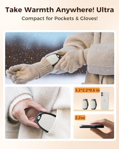 SWEETFULL Hand Warmers Rechargeable – Cute Bear, 2 Pack Magnetic, Reusable Electric Pocket Heater, Great Gift for Daughter, Kids, Wife, or Bestie, Portable for Outdoor & Camping (Black) - Thumbnail 5