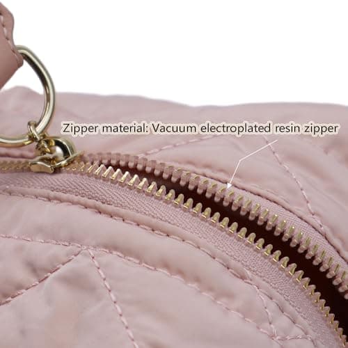 RCFJ b y K L A N D Quilted Makeup Bag Travel Cosmetic Bag, Soft Polyester Toiletry Bag for Women, Small Cosmetic Bag Portable Organizer with Dual Handle, Lightweight Storage Pouch - Thumbnail 3