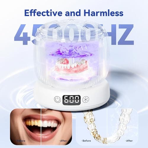 JEDIA Ultrasonic Retainer Cleaner Machine with 4 Modes – 45kHz 180ML Ultrasonic Cleaner for Retainer,Denture,Mouth Guard,Ring,Jewelry,Leak-Proof Detachable Tank & Base, Easy-to-Clean - Thumbnail 5