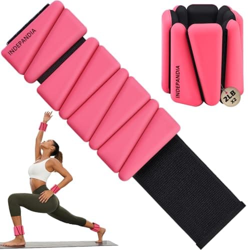 INDEPANDIA Wrist Ankle Weights for Women & Men, 4lbs Adjustable Weighted Bangles to Boost Calorie Burn & Strength, Arm & Leg Weights for Pilates, Yoga, Walking, Barre, Gym & Home Workout Hot Pink - Image 1