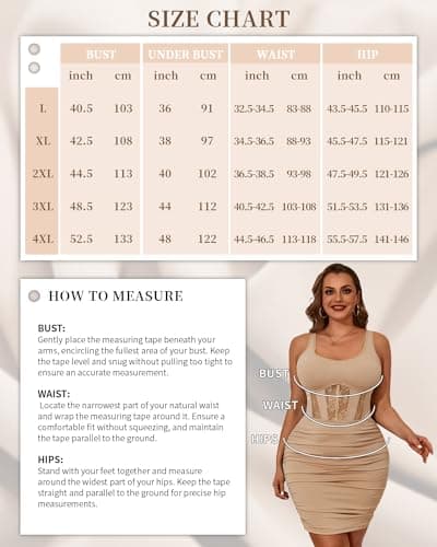 FANCMISTERY Women's Plus Size Sexy Lingerie Dress Sleeveless Bodycon Stretch Elegant Coreset for Club Midi Dresses (US, Alpha, XX-Large, Plus, Regular, Brown) - Thumbnail 6