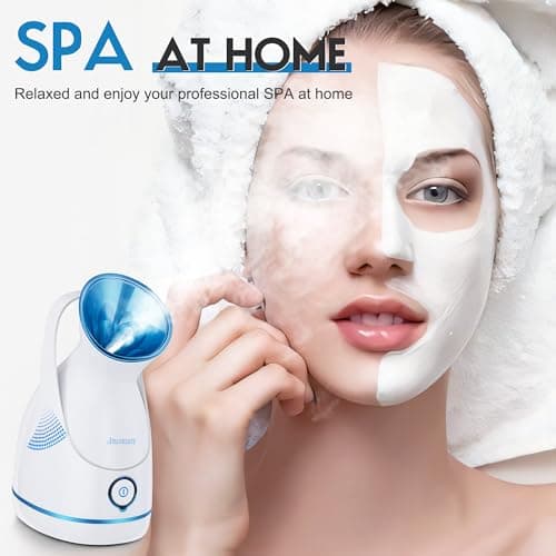 Amconsure Facial Steamer - Nano Ionic Face Steamer Warm Mist Steamer for Home Sauna SPA, Humidifier for Deep Cleaning Unclogs Pores Sinuses(Blue) - Thumbnail 2
