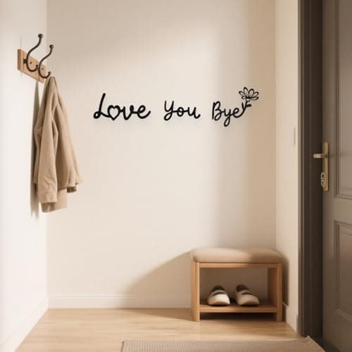 Metal Decor Love You Bye Sign Above Door，FAMCHAINS 23"x7" Door Topper Express Love and Warm for Family Home, Waterproof Entryway Hallway Wall Art Decor - Thumbnail 6