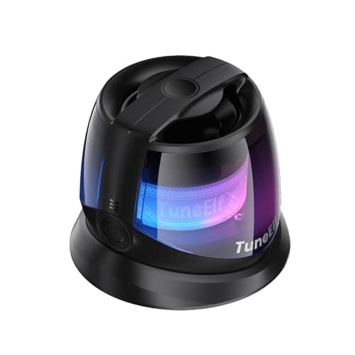 EDUPLINK Magnetic Bluetooth Speaker - 12 Super Strong Magnets for Golf Cart, Fridge & Gym, IPX5 Waterproof, 10H Playtime, TWS Pairing, 4 RGB Lights, 5W HD Bass Sound (Black) - Thumbnail 2