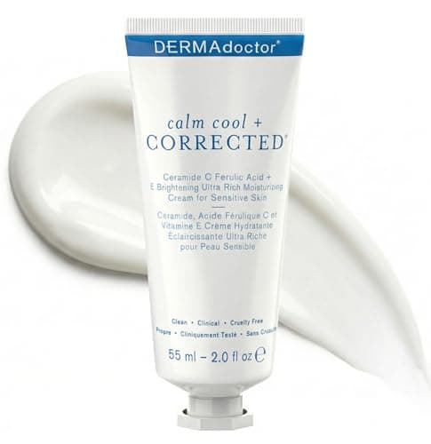 DERMAdoctor Ceramide Serum Skin Barrier Cream, Dermatologist Formulated Vitamin C Face Cream with Ferulic Acid + Vitamin E Oil; Ceramide Moisturizer Skin Barrier Repair for Sensitive Skin - 2.0 oz - Image 1