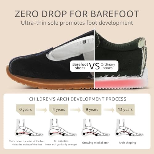 STQ KIDS Toddler Wide Toe Box Boys Girls Shoes Barefoot Shoe Kids Walking Sneakers Non-Slip Lightweight Comfortable First Walking Tennis Outdoor Activities Beige White Toddler Size 7 - Thumbnail 4