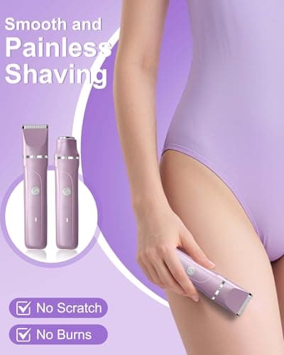 Electric Razors for Women 2 in 1 Bikini Trimmer for Women Flawless for Facial Hair Removal, Body & Legs, Waterproof Cordless Razors for Women with USB Charging Base, Perfect Self-Care Gift for Her - Thumbnail 3