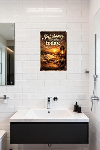 Vintage Tin Sign - Next Chapter Starts with Today – Inspirational Metal Art Poster for Home, Office, Gym, Workshop – Motivational Quote for New Beginnings & Personal Growth – 8x12 Inch - Thumbnail 2