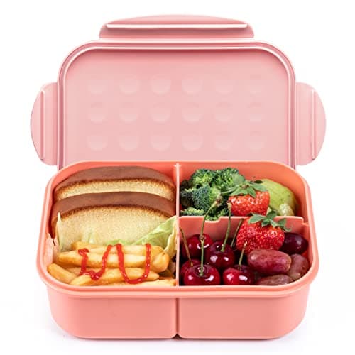 MISS BIG® Large Bento Lunch Box for Adults, 1900ml, 3 Compartments, Pink