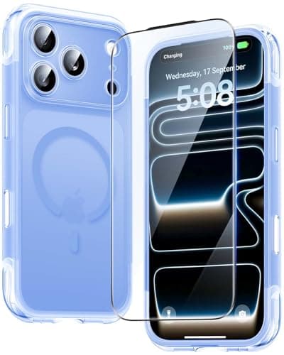 Gadged GPro Air for iPhone 17 Pro Max Case with Screen Protector, [Full Camera Protection] Fit for MagSafe, Mil-Grade Drop Tested, Shockproof Matte Cover for iPhone 17 Pro Max Phone Case 6.9'' Blue