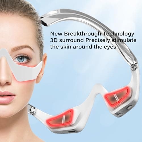 CNBHEABY Under-Eye Red Light Therapy Device, 2 Modes Beauty Glasses Device with Eye Massage - Thumbnail 5