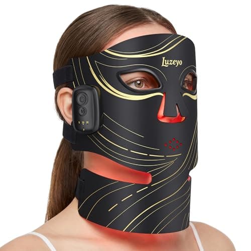 Wireless Red Light Therapy Mask for Face with 104 LEDs & 4 Modes – Anti-Wrinkle & Acne Treatment for Full Face, Chin & Neck, Portable for Home & Travel Use, Ideal Skincare Gifts for Women