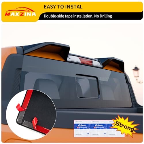 Maxzina Truck Cab Spoiler Compatible with 2022-2025 Ford Maverick Pickup Cab Rear Roof Spoiler Wing Lip ABS Plastic for 2024 Maverick Accessories (Glossy Black) - Thumbnail 5