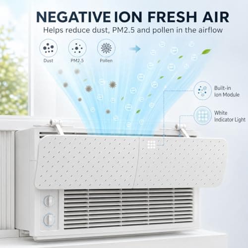 AirFlow Pro Cool & Pure Window Air Conditioner Deflector with Negative Ion Purifier, Adjustable AC Vent Deflector for Mini Split & Window Units, Universal ABS Air Vent Deflector to Prevent Direct Blow - Thumbnail 2